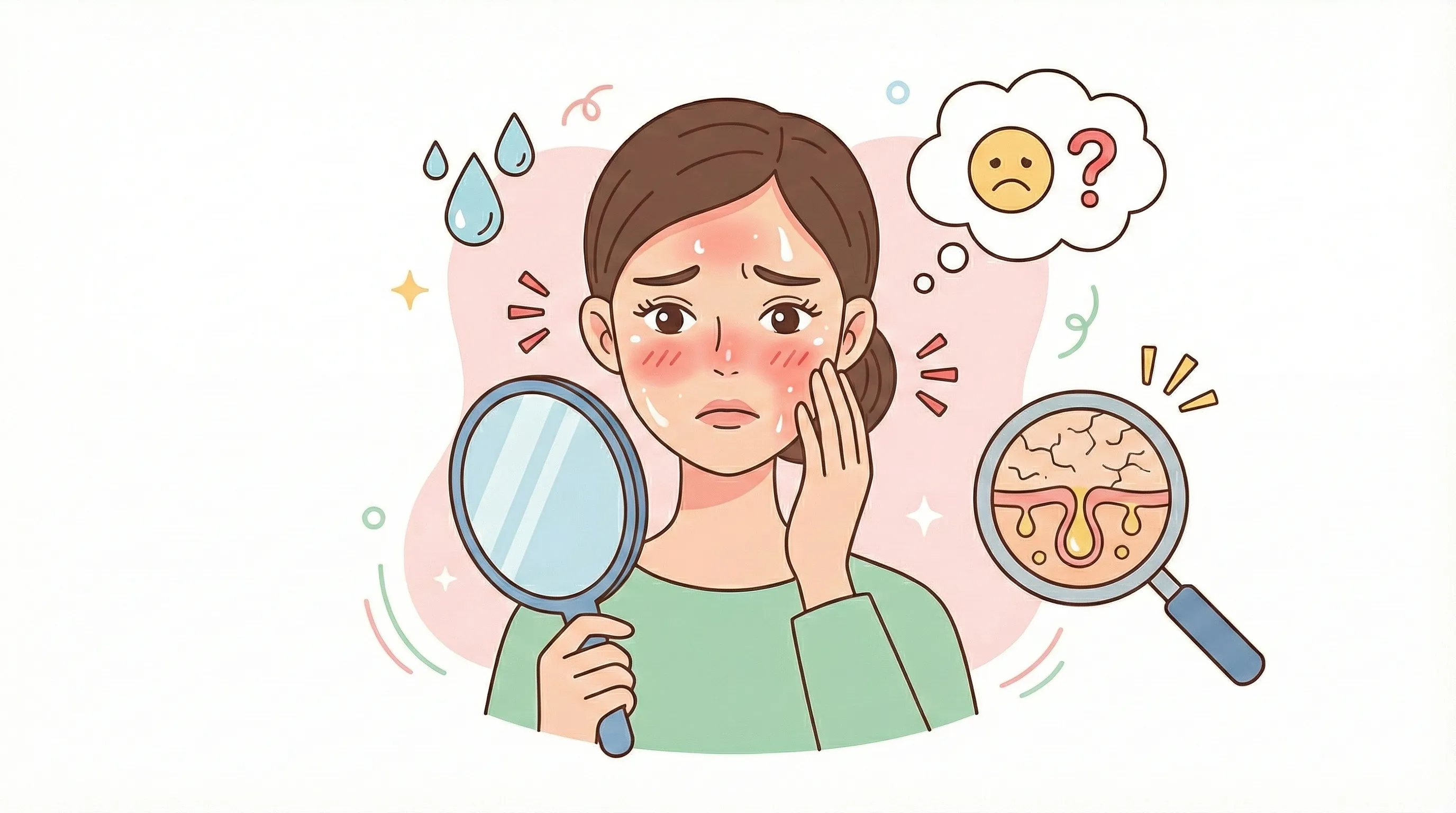 붉고 번들거리는 수부지 피부 고민