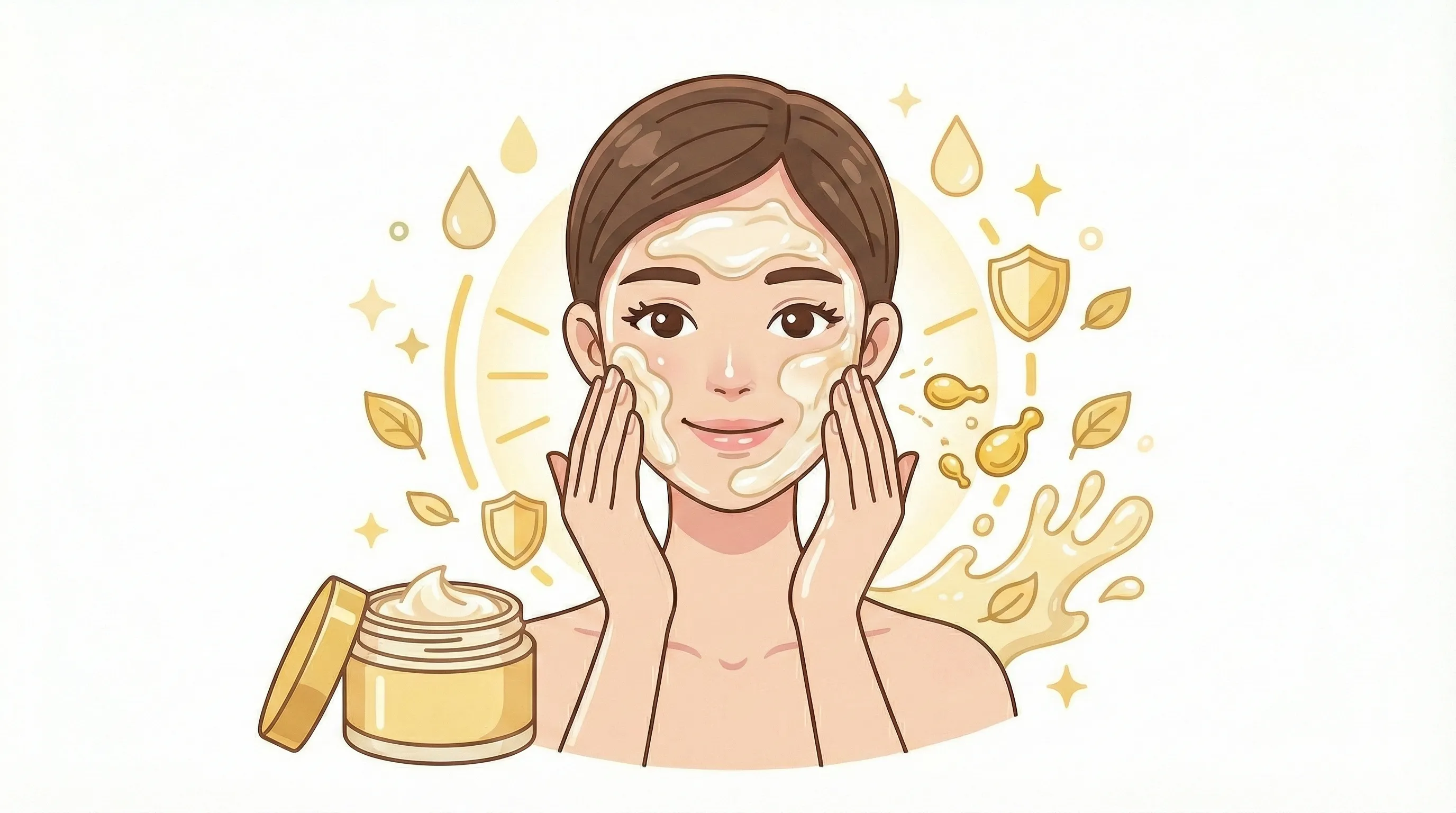 세라마이드 캡슐이나 고보습 영양 크림을 듬뿍 바른 피부 보습막