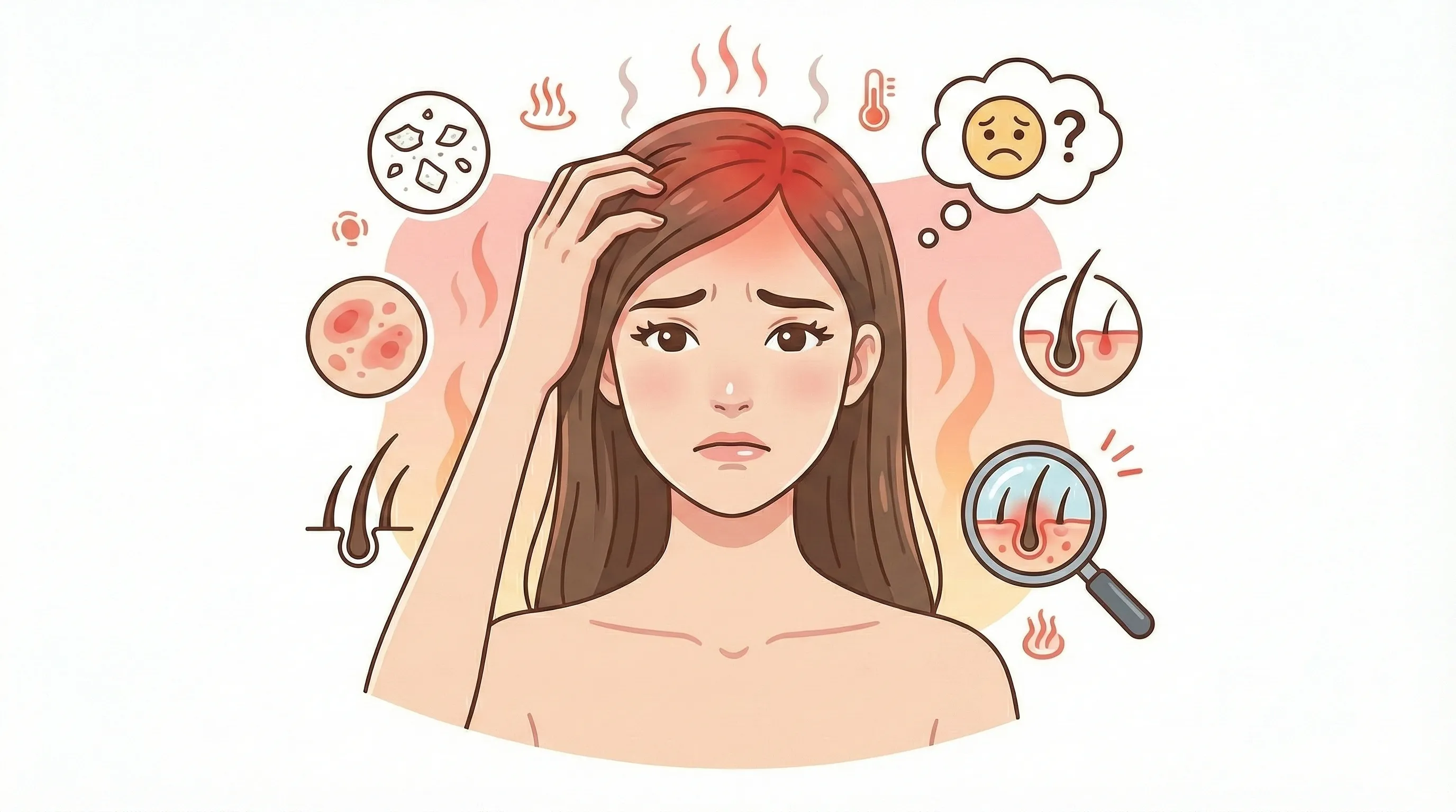 정수리가 뜨겁게 달아오른 지루성 두피 고민